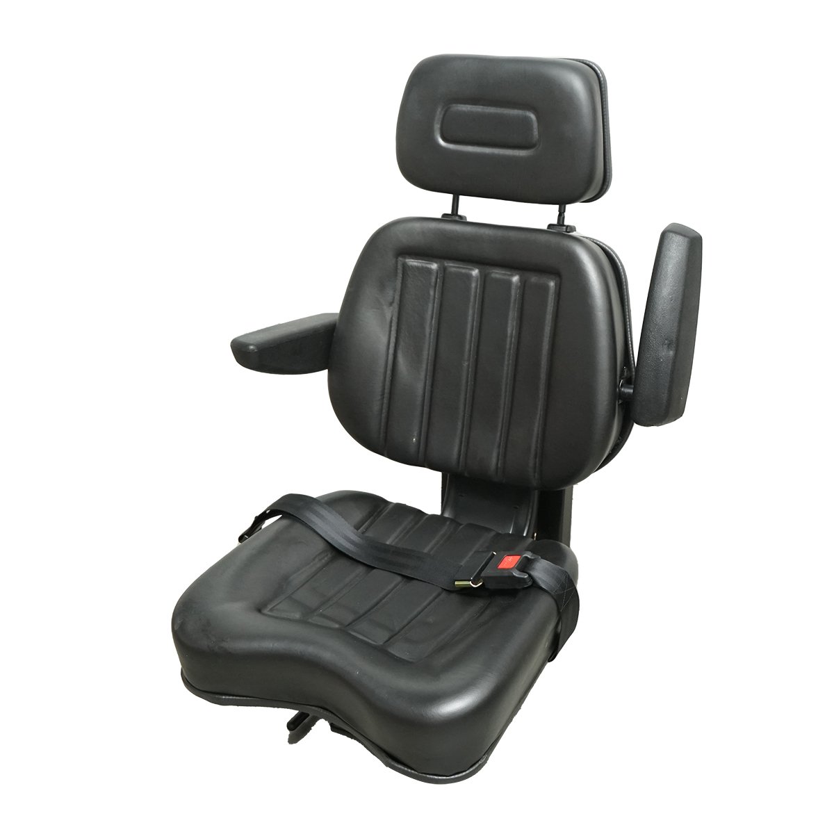 Scaun universal cu centura de siguranta, tetiera si cotiere pentru utilaje agricole sau industriale, stivuitor